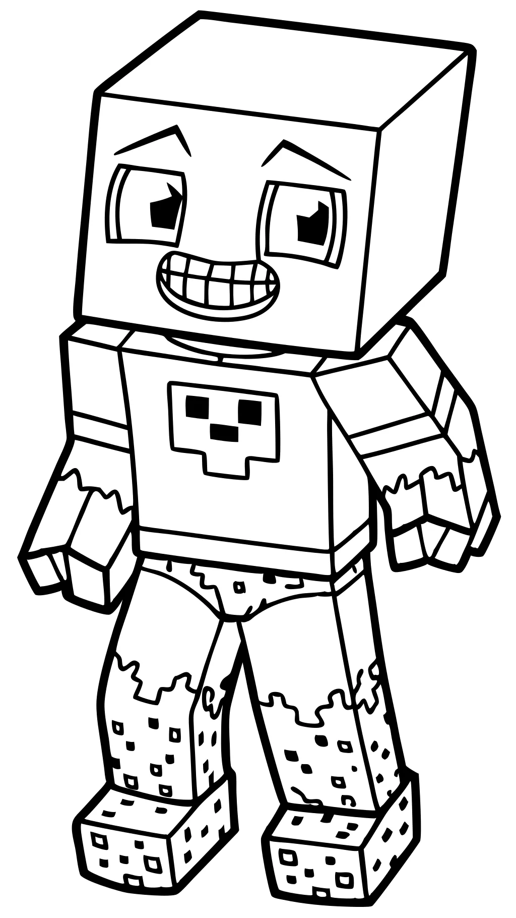 Minecraft Baby Zombie Coloring Página